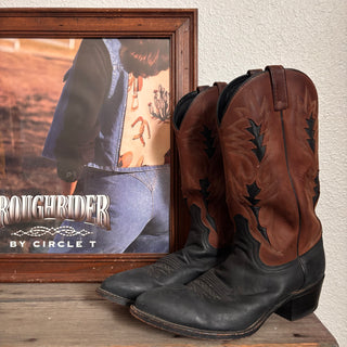 Vintage Dan Post Inlay Cowboy Boots, Men’s 11 / Women’s 12.5