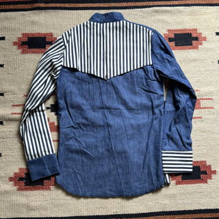 Striped Denim Cowgirl Shirt - Small