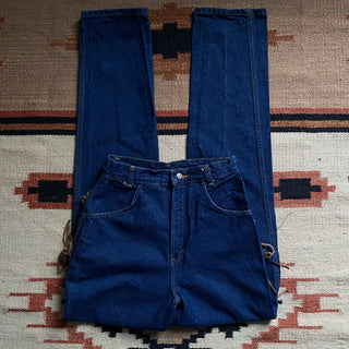 Vintage Fringe Darkwash Bareback Jean 25 inch waist