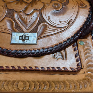 Tooled Leather 1970s Cowgirl Purse