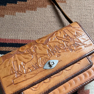 1960s Tooled Leather Deer Purse