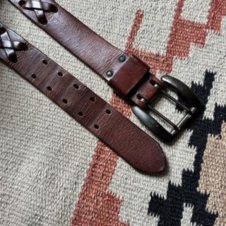 Double Prong Leather Belt - 36” - 39”