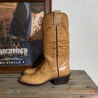 Tan 70s Style Cowboy Boots - Women’s 6