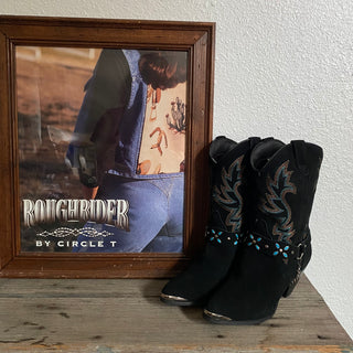 Black Suede Dingo Cowboy Boots - Women’s 9.5
