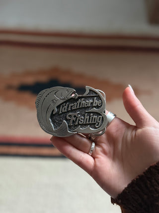 Vintage I’d Rather Be Fishing Belt Buckle