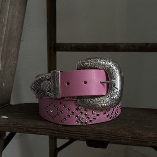 Pink Studded Belt - Sizes 32” - 34”