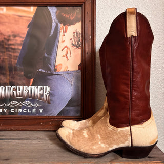 Vintage Panhandle Slim Cowhide Cowboy Boots, Women’s 7.5