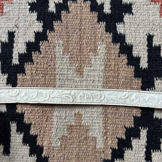 White Tooled Wrangler Belt - Sizes 26” - 28”