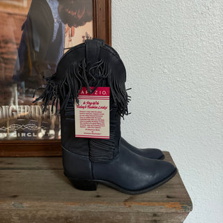 Navy Fringe Cowboy Boots - Women’s 7.5
