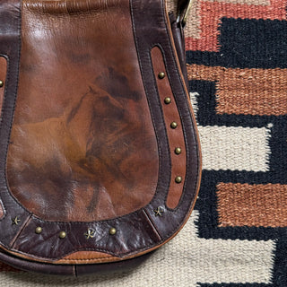 1970s Horses Leather Purse