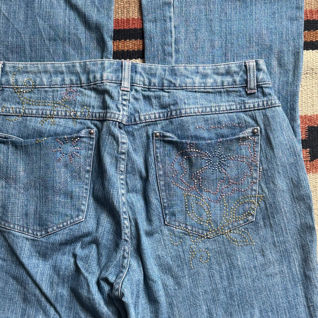 Bejeweled Bootcut Wranglers 33”