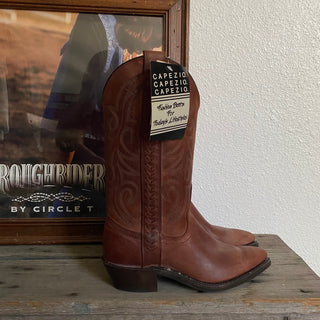 Braided Brown Cowboy Boots - Men’s 7.5 & 8.5 / Women’s 9 & 10