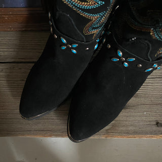 Black Suede Dingo Cowboy Boots - Women’s 9.5