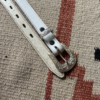 White Nocona Concho Belt - Sizes 27” - 30”