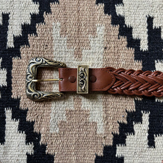 Brown Braided Belt - Sizes 29” - 31”