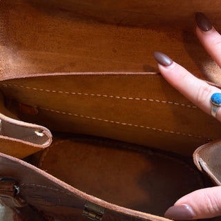 Rare 1970s Tooled Leather Cowgirl Purse