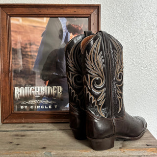 Country Brown & Black Texas Cowboy Boots - Men’s 10 / Women’s 11.5