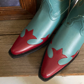 Pink & Blue Cowboy Boots - Women’s 7.5