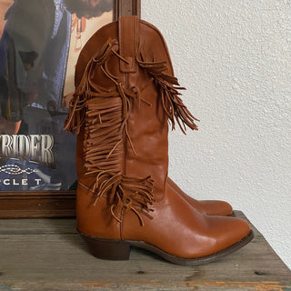 Brown Fringe Cowboy Boots - Women’s 7.5