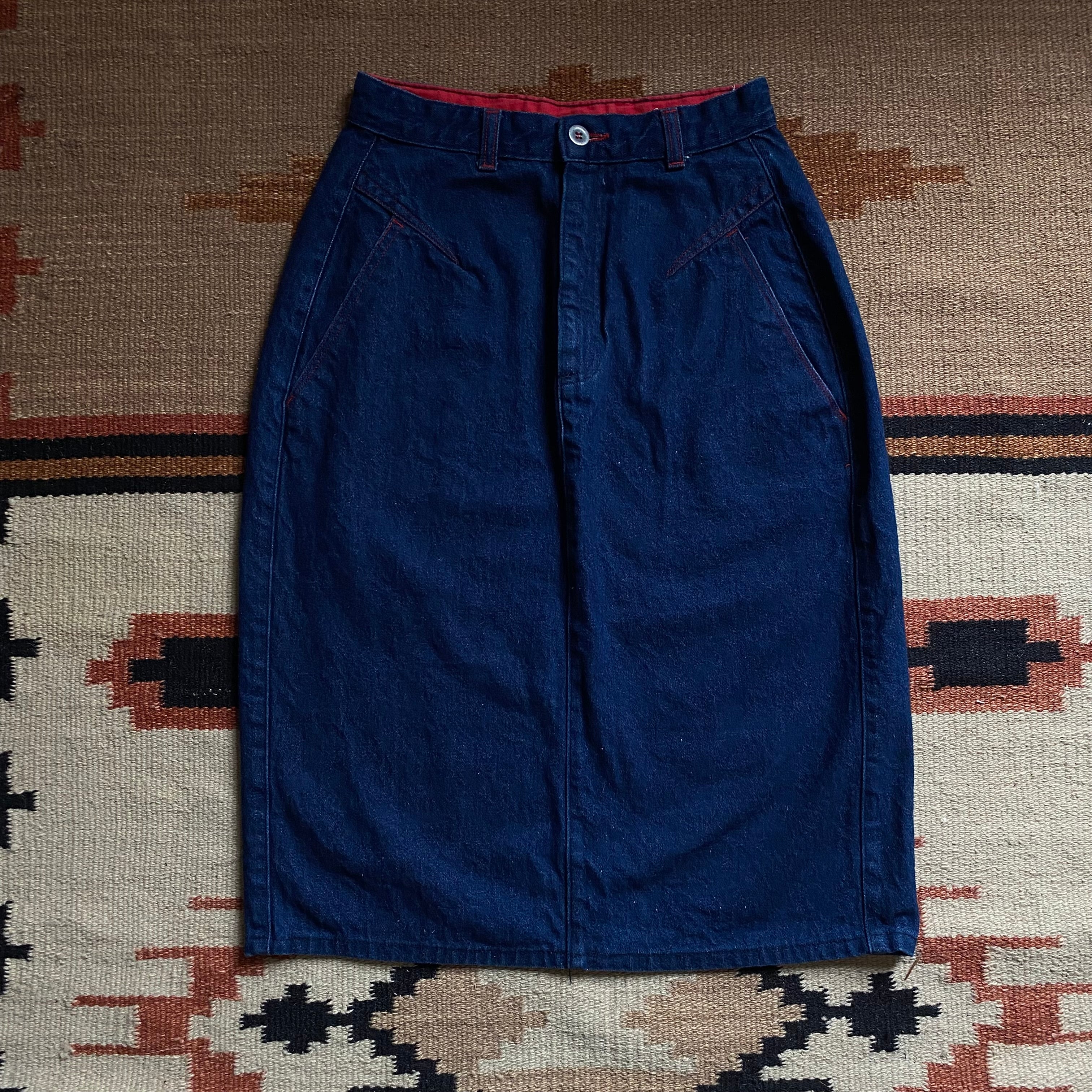 Navy Blue Wrangler Denim Skirt 25”