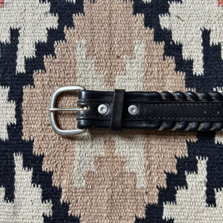 Twisted Black Belt - Sizes 25” - 27”