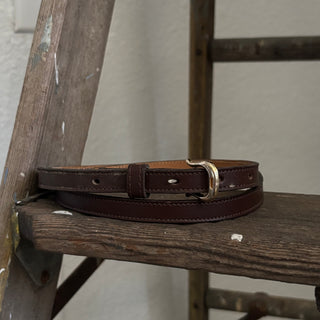 Thin Brown Leather Belt - 30” - 35”