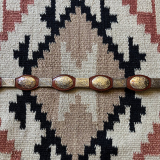 Brown Leather Concho Belt - 24” - 27”