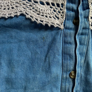 Vintage Embroidered Denim Shirt, Small for Women