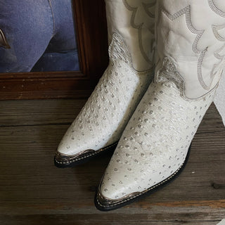Ostrich Pattern Texas Cowboy Boots - Women’s 7.5