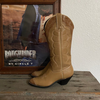 Lizard Print Toe Cowboy Boots - Women’s 6