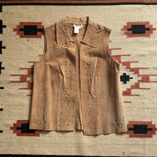 Suede Cowgirl Cutout Vest - Small
