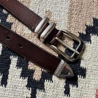 Brown Leather Western Belt - 28” - 31”