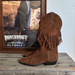 Brown Fringe Cowboy Boots - Women’s 6
