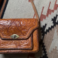 50s Tooled Leather Floral Bag