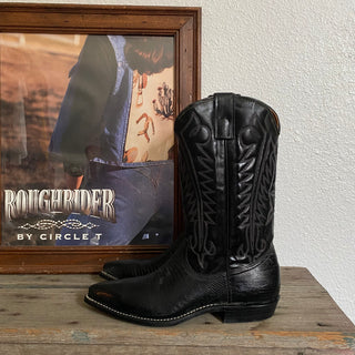 Black Lizard Print Cowboy Boots - Men’s 8 / Women’s 9.5