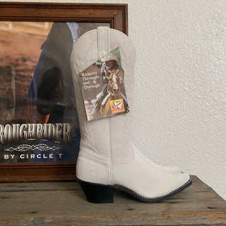 White Suede Texas Cowboy Boots - Women’s 7.5