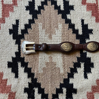 Brown Leather Concho Belt - 27” - 30”