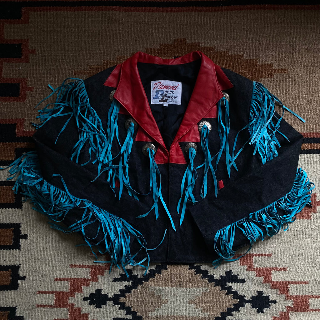 Race Track Cowgirl Fringe Jacket - Medium