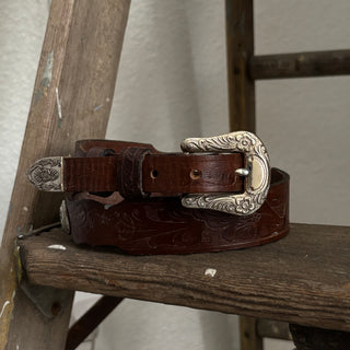 Western Heart Concho Belt - 26” - 29”