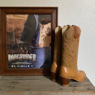 Brown 70s Heel Cowboy Boots - Women’s 7.5 & 8.5