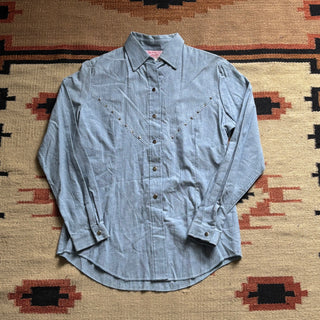 Bedazzled Chambray Cowgirl Shirt - Large