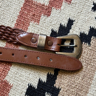 Brown Braided Belt - 30” - 33”