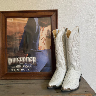Ostrich Pattern Texas Cowboy Boots - Women’s 7.5