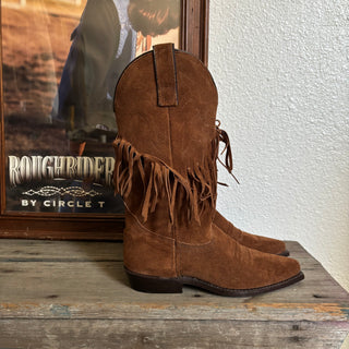 Brown Fringe Cowboy Boots - Women’s 6