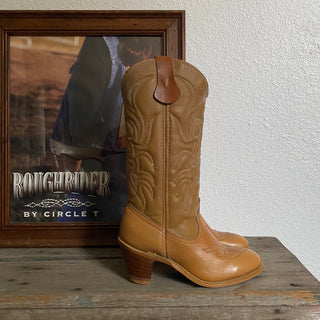 Brown 70s Heel Cowboy Boots - Women’s 7.5 & 8.5