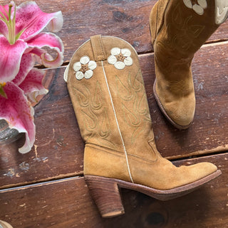 Vintage Acme Flower Power Cowboy Boots, Women’s 7