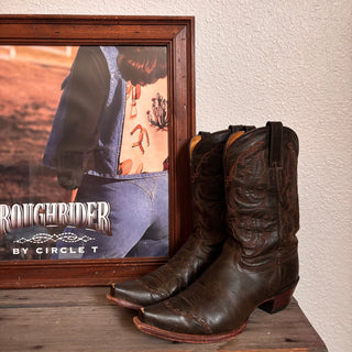 Vintage Olive Green Tony Lama Cowboy Boots, Women’s 9.5