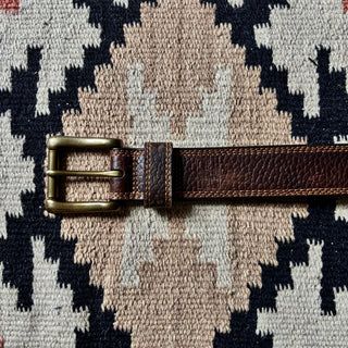 Stitched Brown Leather Belt - 36” - 39”