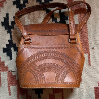 Rare 1970s Tooled Leather Cowgirl Purse