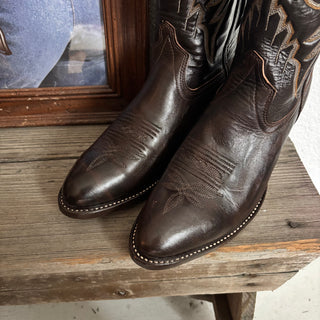 Country Brown & Black Texas Cowboy Boots - Men’s 10 / Women’s 11.5